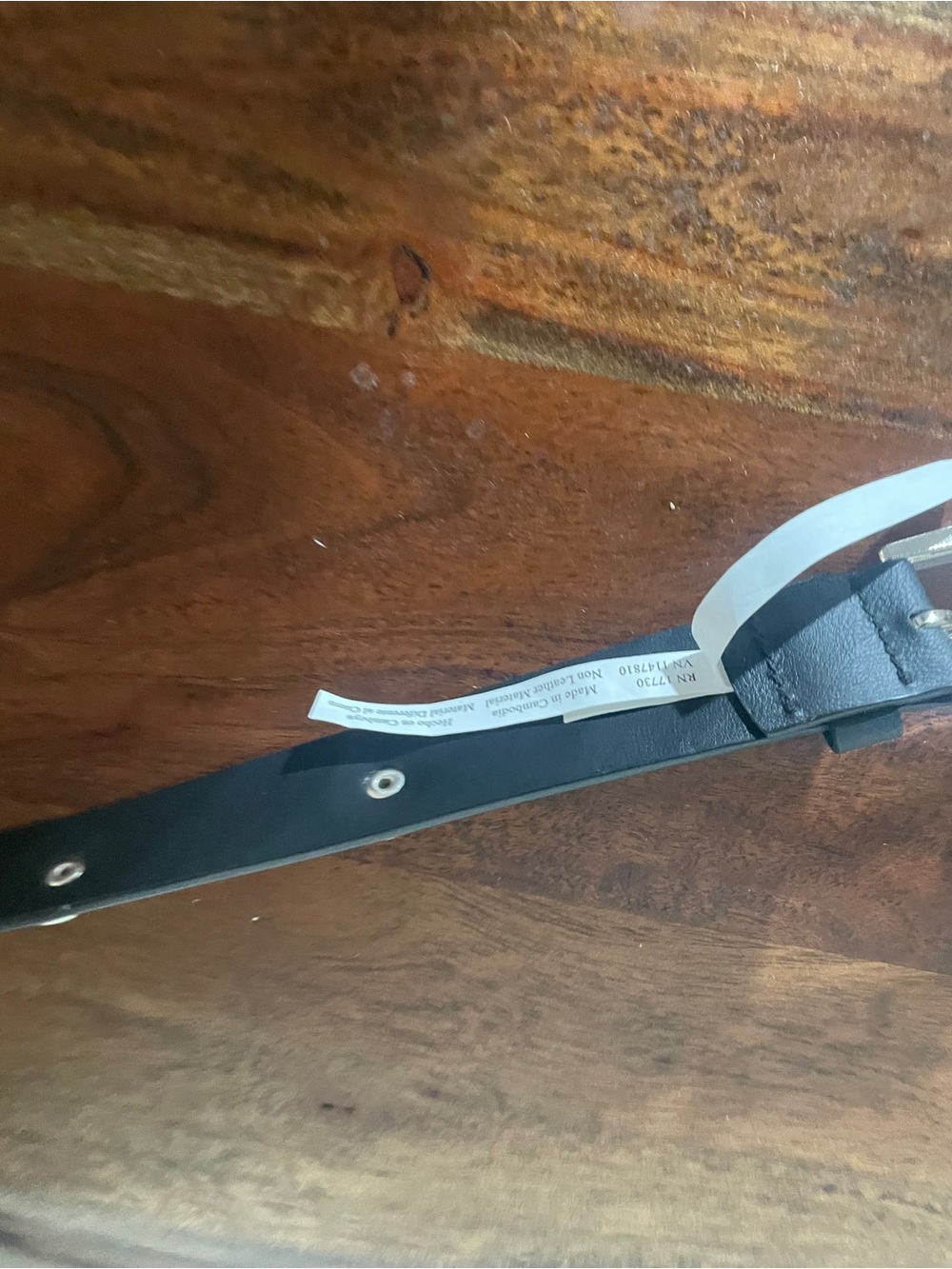 NWT Universal Thread Black Studded Skinny Belt Medium Silver Hardware - Picture 11 of 11